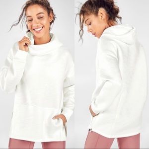 Fabletics Lotta Cocoon Pullover Sweatshirt White